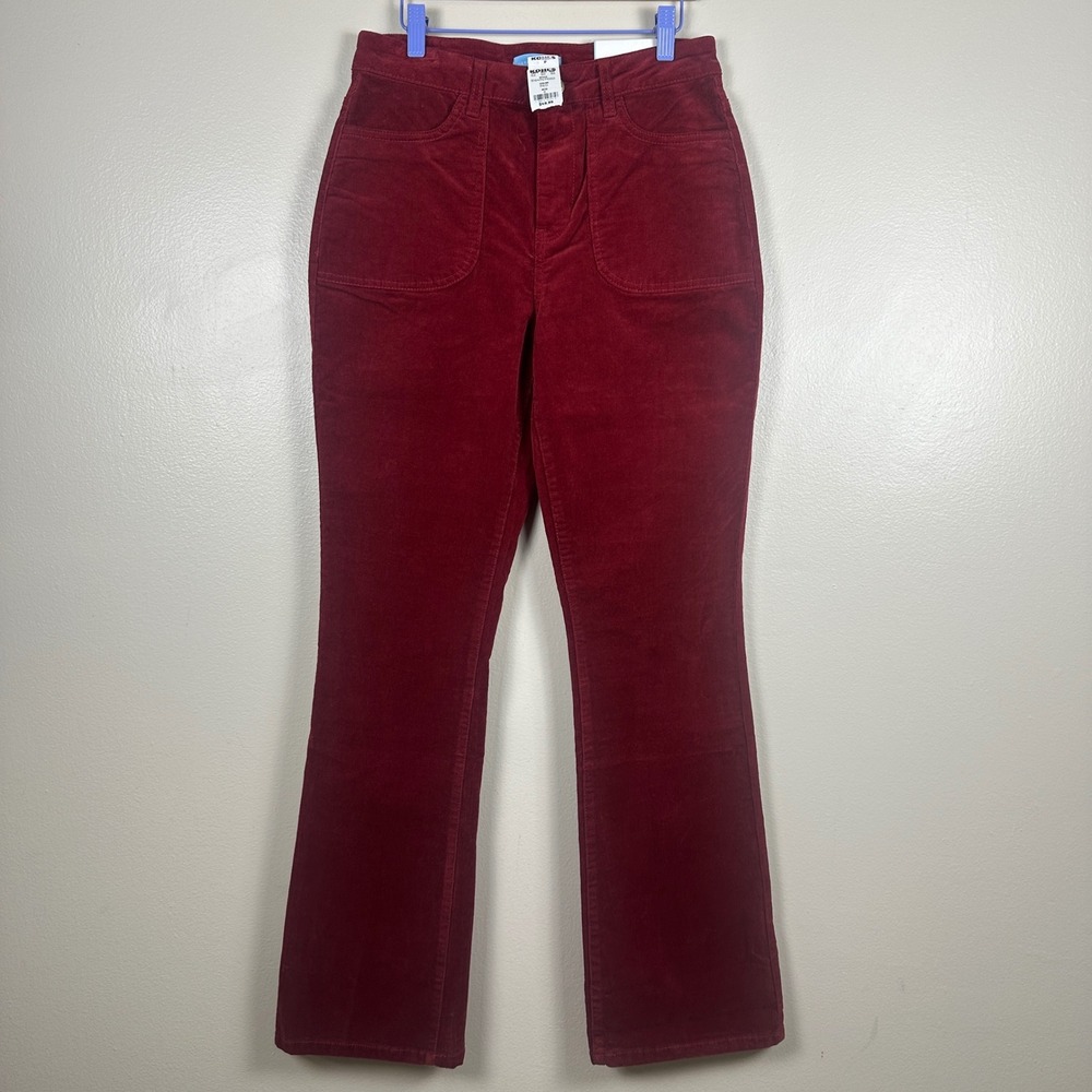 Draper James Women's 6 Betty Bootcut Pants Burgundy Corduroy Stretch NEW